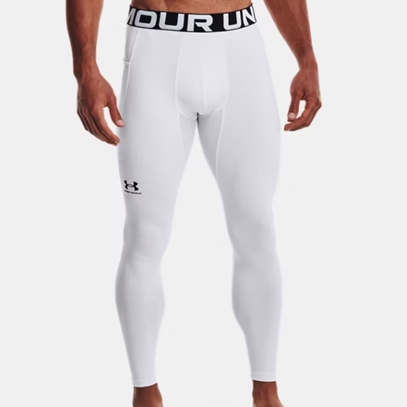 Under Armour ColdGear  Men's Leggings SZ 3XLT Tall White Compression Running NEW - Picture 1 of 7